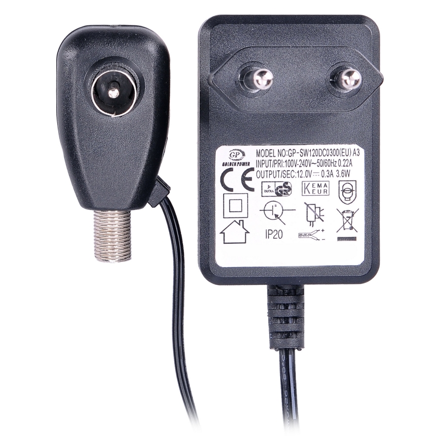 Antenne Adapter 300mA + stroom schakelaar