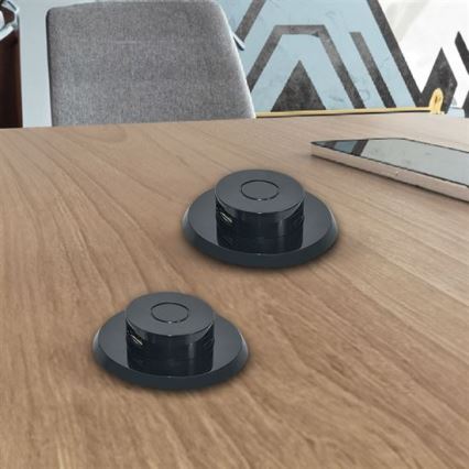 Inbouw USB oplader USB A+C zwart