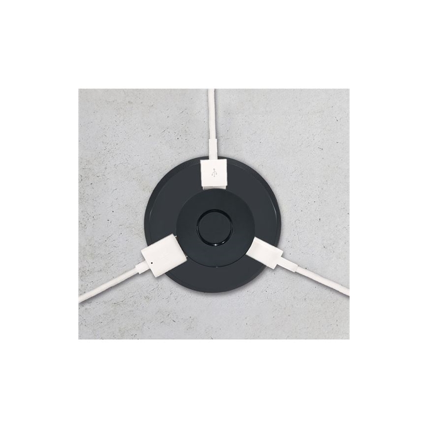 Inbouw USB oplader USB A+C zwart