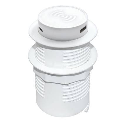 Ingebouwde draadloze oplader + USB A+C wit