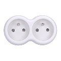 Solight P104 − Verdeelstekker 2x 10A, wit-grijs