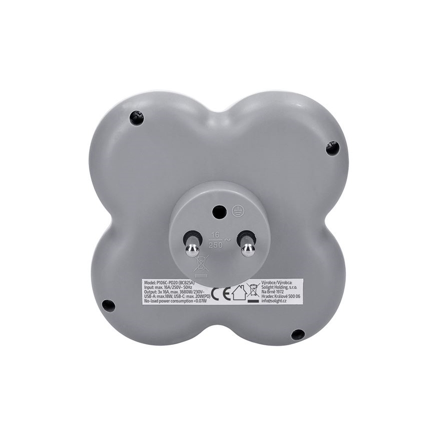 Stekkerdoos 3x 16A + USB A+C snellader 20W