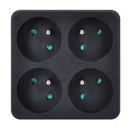 Stekkerdoos splitter 4x 10A zwart