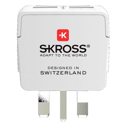 Reisstekker voor UK 230V + 2x USB poort