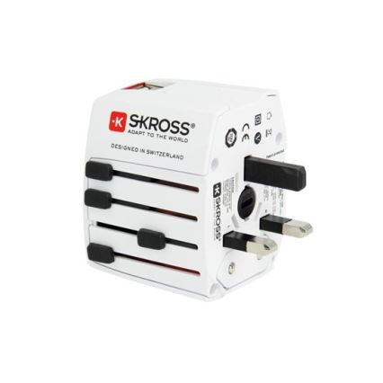 Internationale Reisstekker 230V + 2x USB poort