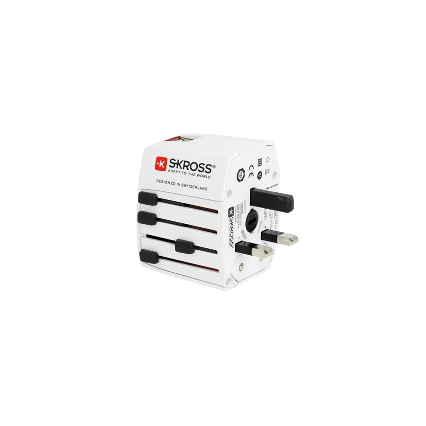 Internationale Reisstekker 230V + 2x USB poort