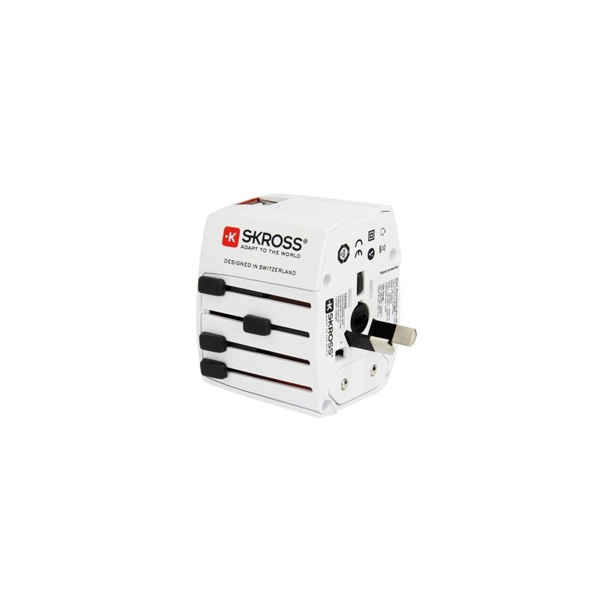 Internationale Reisstekker 230V + 2x USB poort
