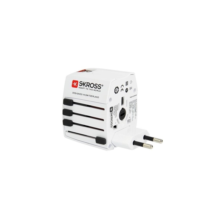 Internationale Reisstekker 230V + 2x USB poort