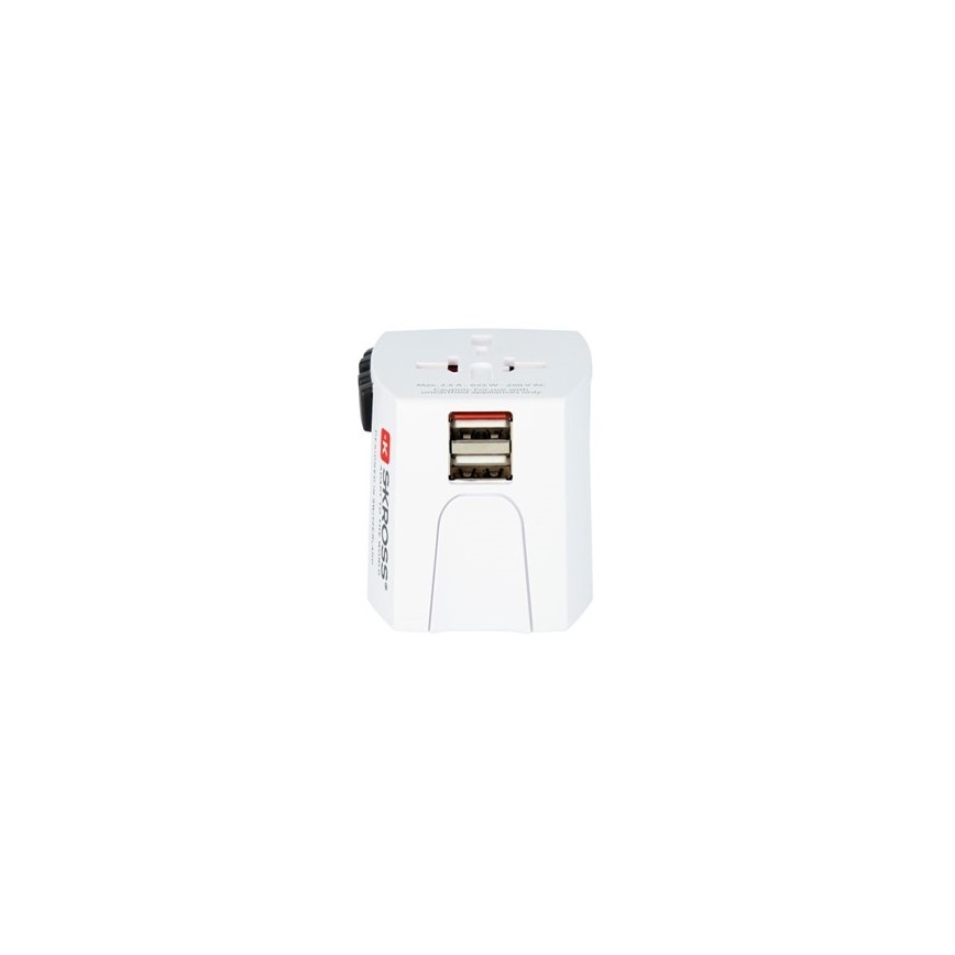 Internationale Reisstekker 230V + 2x USB poort