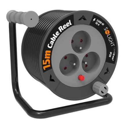 Kabelhaspel met 3 stopcontacten, 12 m