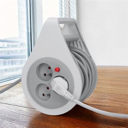 Verlengsnoer op haspel, 3-voudig, 10 m