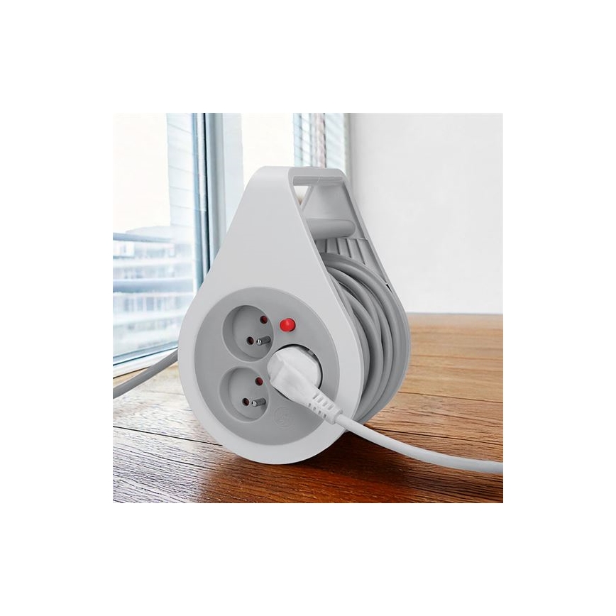 Verlengsnoer op haspel, 3-voudig, 10 m