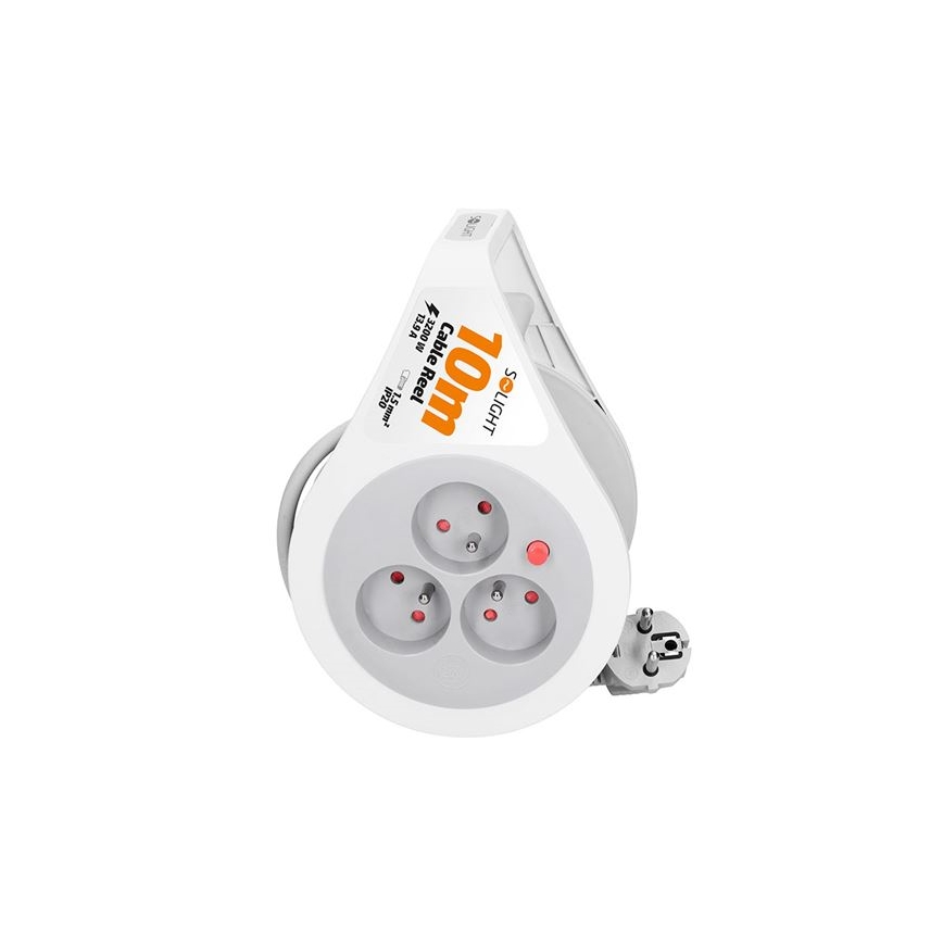 Verlengsnoer op haspel, 3-voudig, 10 m