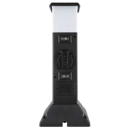 Buitenlamp met 2 stopcontacten 1xE14/15W/230V IP44 zwart