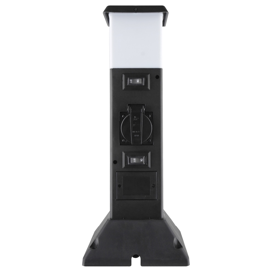 Buitenlamp met 2 stopcontacten 1xE14/15W/230V IP44 zwart