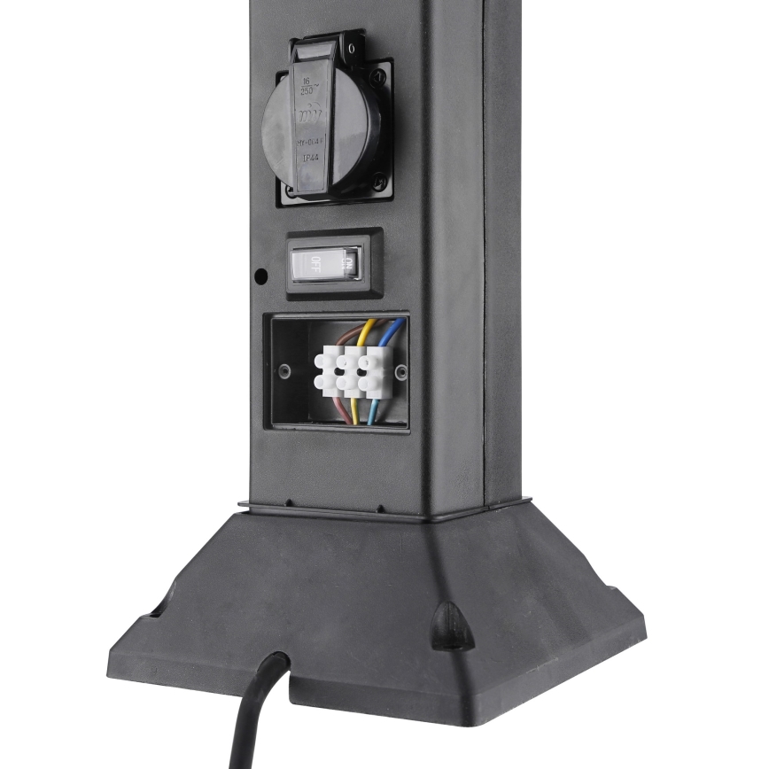 Buitenlamp met 2 stopcontacten 1xE14/15W/230V IP44 zwart