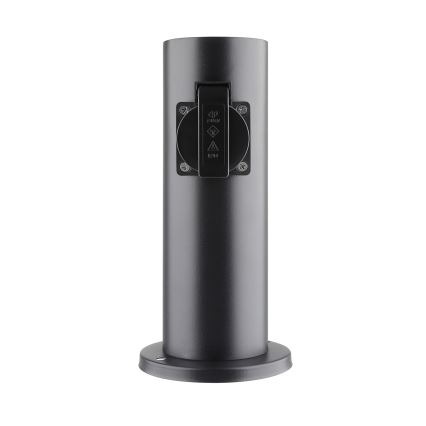Buitenstopcontactpaal 2-voudig 230V IP44 zwart rond