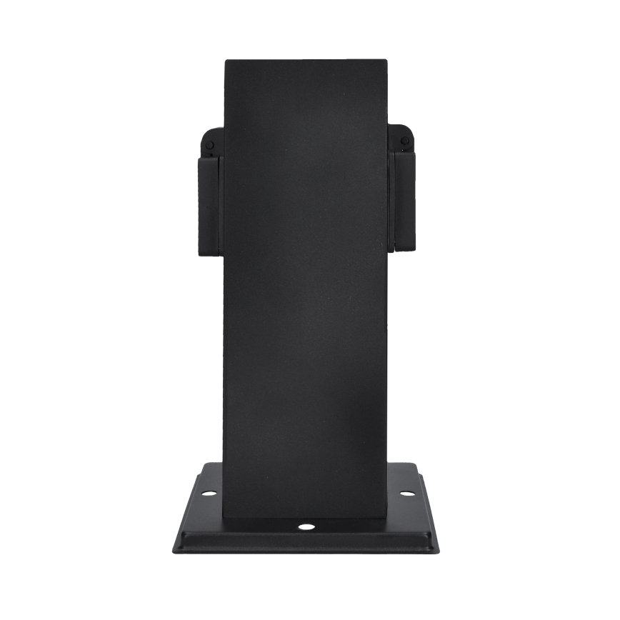 Buitenstopcontactpaal 2-voudig 230V IP44 zwart vierkant