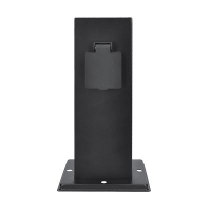 Buitenstopcontactpaal 2-voudig 230V IP44 zwart vierkant