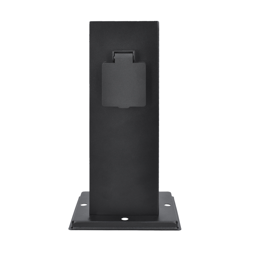 Buitenstopcontactpaal 2-voudig 230V IP44 zwart vierkant