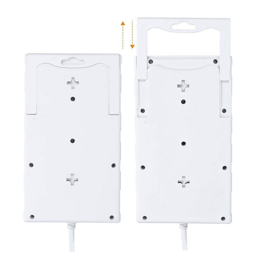 Verlengsnoer met schakelaar en overspanningsbeveiliging 8Z Type E + 1x USB-A + 1x USB-C 2 m wit