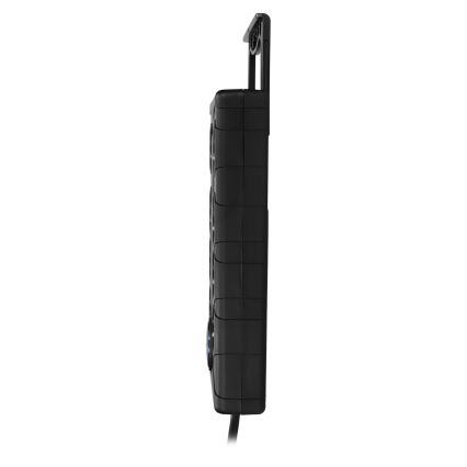Verlengsnoer met schakelaar 8Z Type E + 1xUSB-A + 1xUSB-C 2m zwart