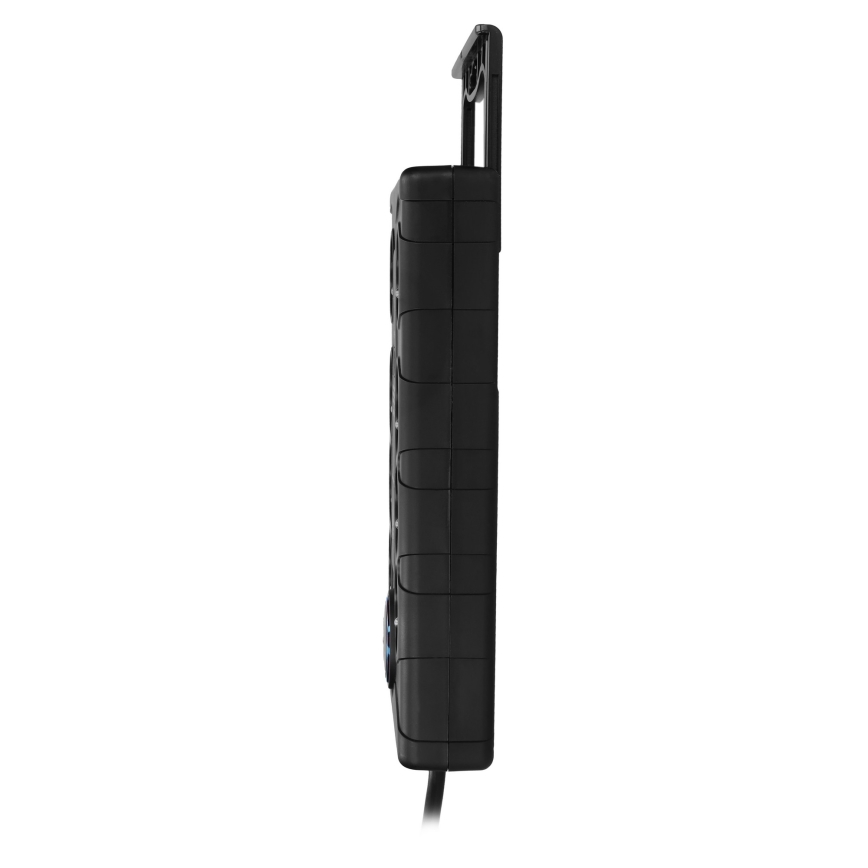 Verlengsnoer met schakelaar 8Z Type E + 1xUSB-A + 1xUSB-C 2m zwart