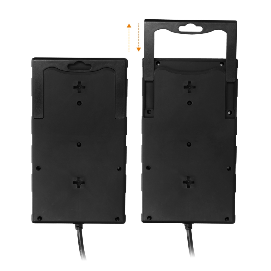 Verlengsnoer met schakelaar 8Z Type E + 1xUSB-A + 1xUSB-C 2m zwart