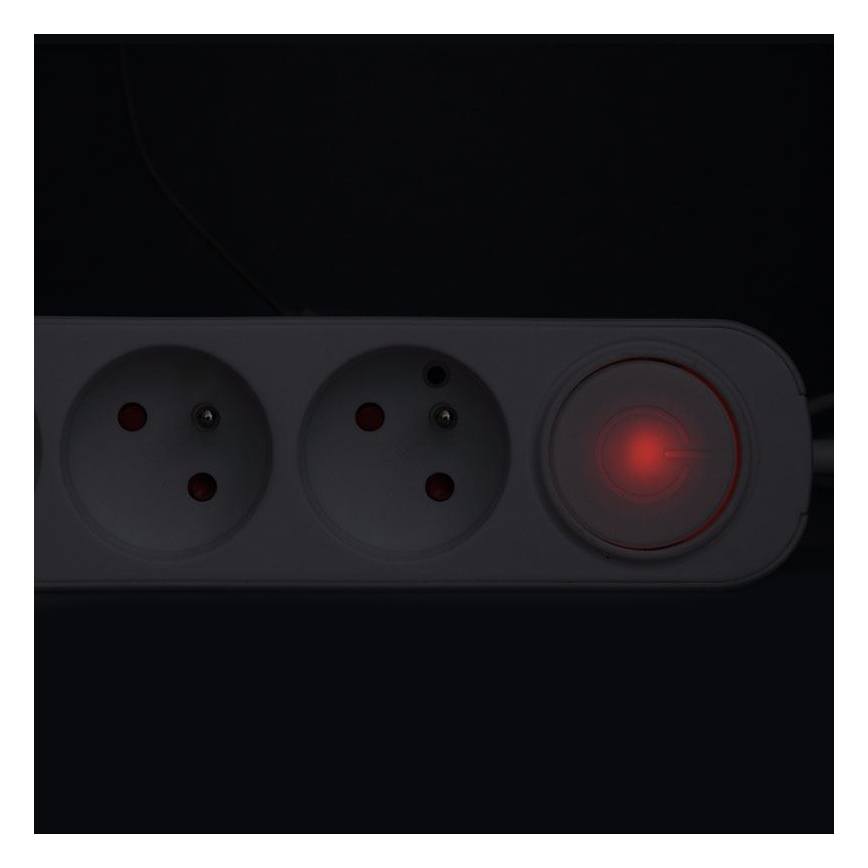 Verlengsnoer met schakelaar, 3 stopcontacten en USB-A/USB-C-oplaadpoorten, 2 m