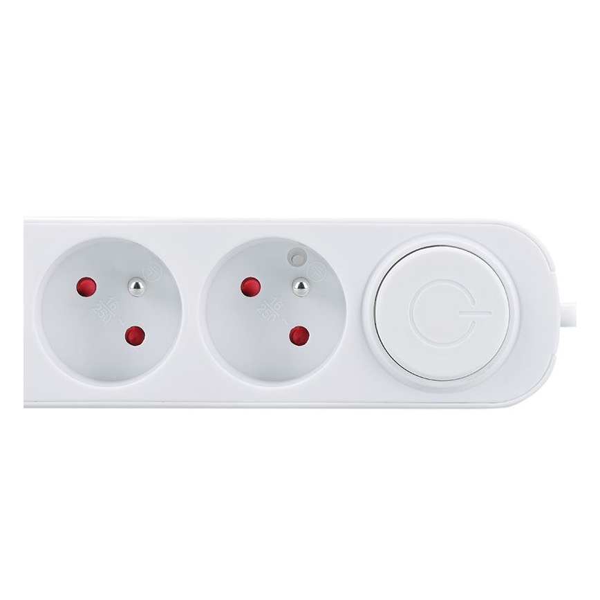 Verlengsnoer 5 m met schakelaar, 3 stopcontacten en USB‑A/USB‑C oplaadpoorten