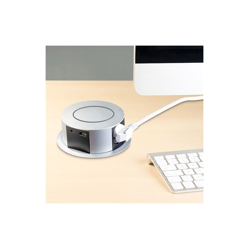 Stopcontact Pop-up Tafel 2x230V + 2xUSB
