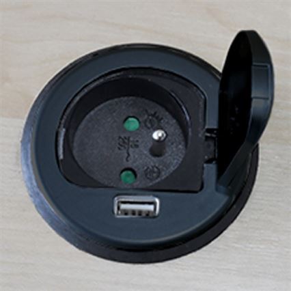 Inbouw USB-stopcontact met deksel 230V