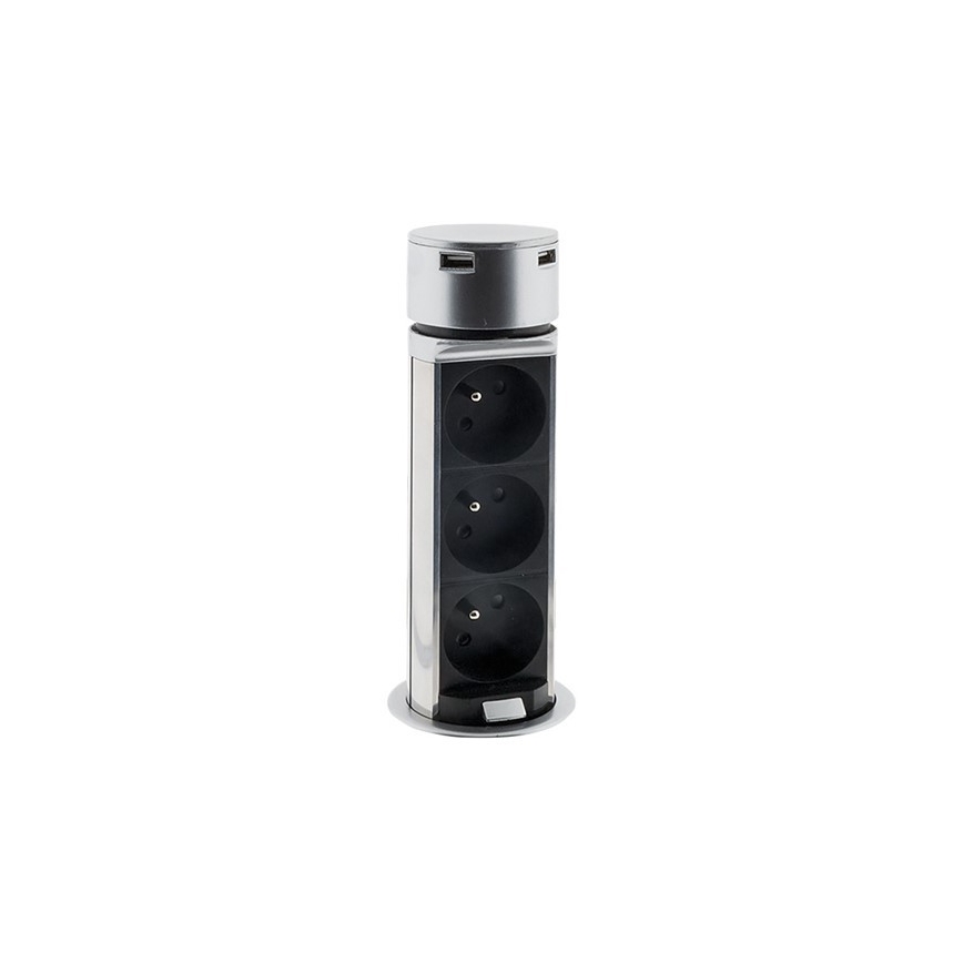 Pop-up stekkerdoos zuil voor het bureau 3x230V
