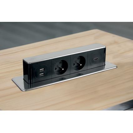 Stopcontactzuil voor tafelblad 2x230V + 2xUSB + HDMI