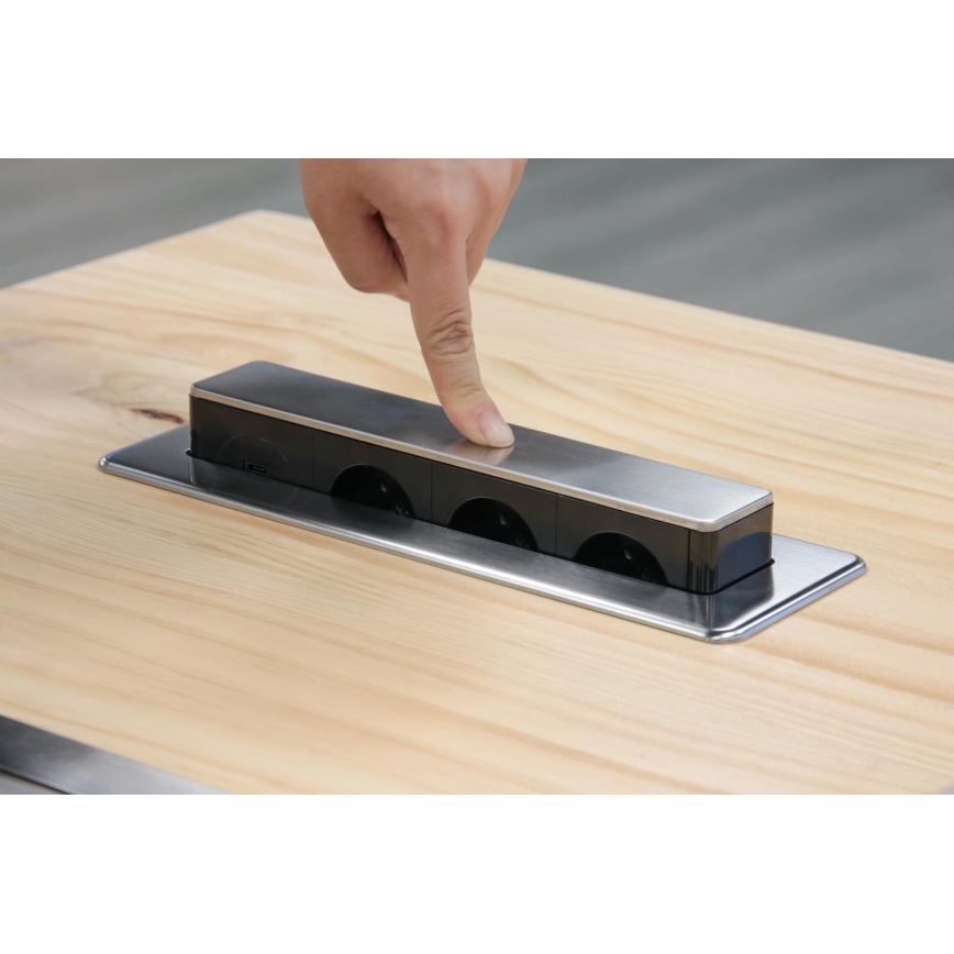 Stekkerdoos voor tafelblad 3x230V + USB-A + USB-C