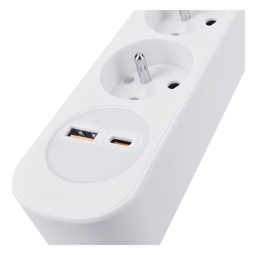 Verlengsnoer met schakelaar, 5 stopcontacten en USB‑A/USB‑C‑oplaadpoorten, 3 m