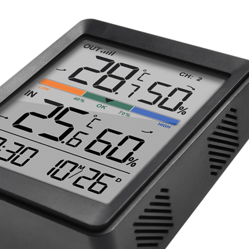 Weerstation met wekker 2xAAA zwart