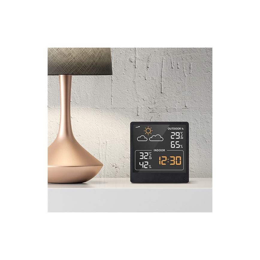 Digitale thermometer 5V/2xAAA + 2xAAA zwart