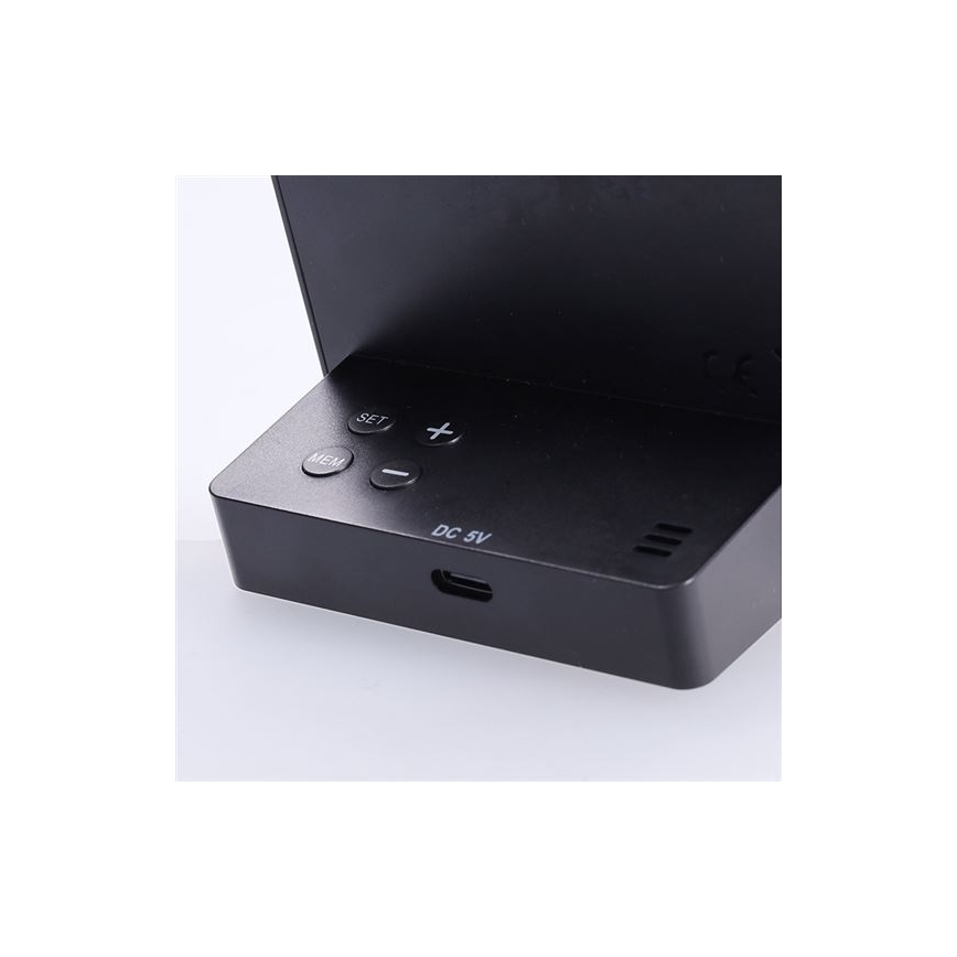 Digitale thermometer 5V/2xAAA + 2xAAA zwart