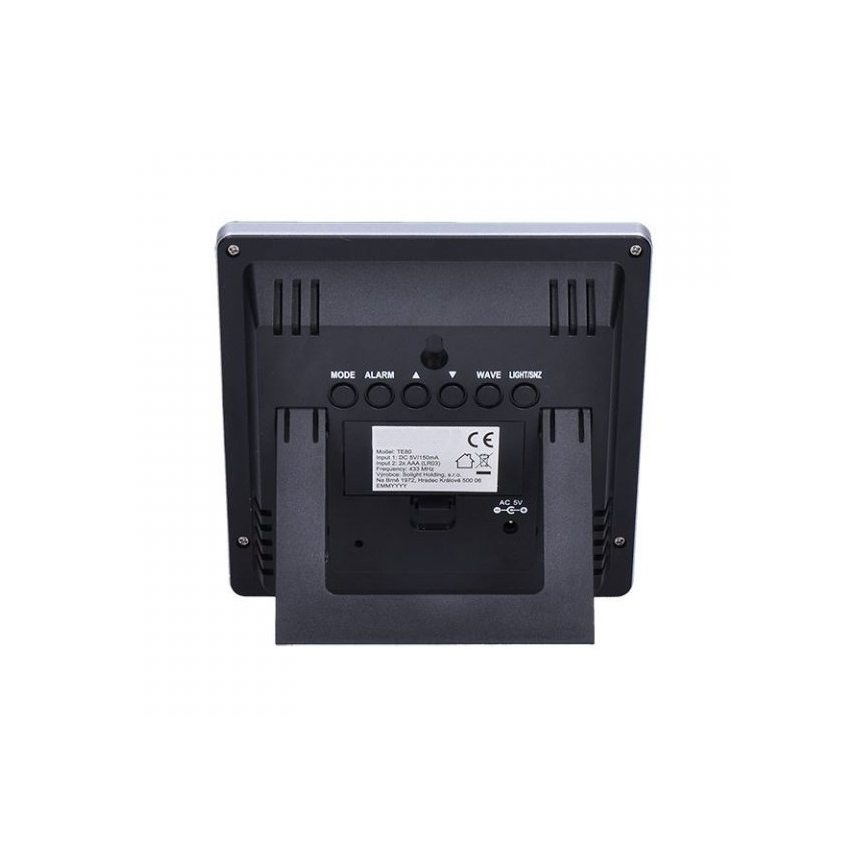 Weerstation met LCD scherm 230V zwart