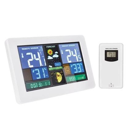 Weerstation met LCD screen USB opladen wit