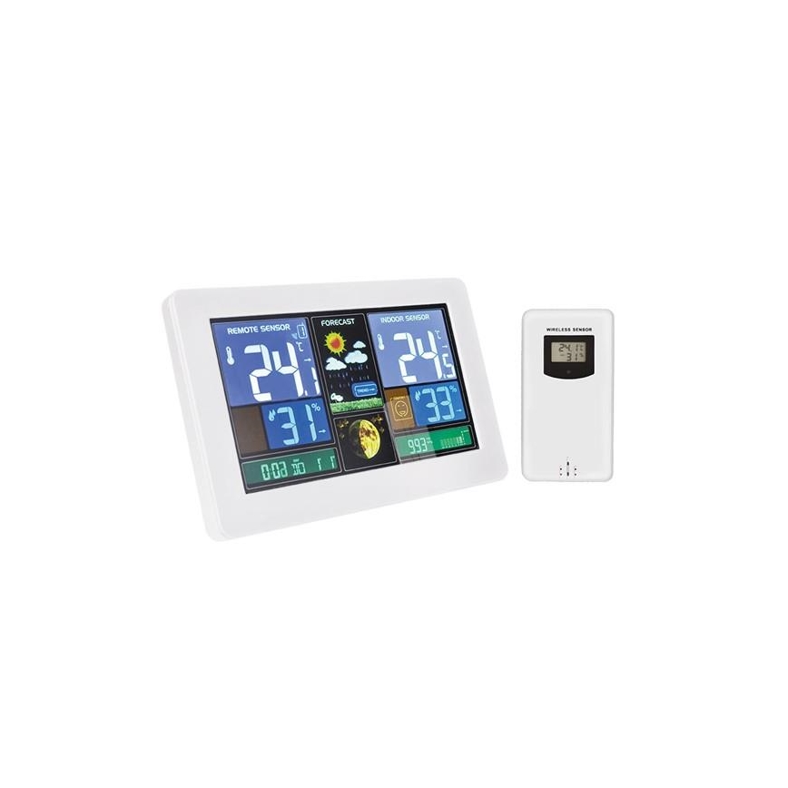 Weerstation met LCD screen USB opladen wit