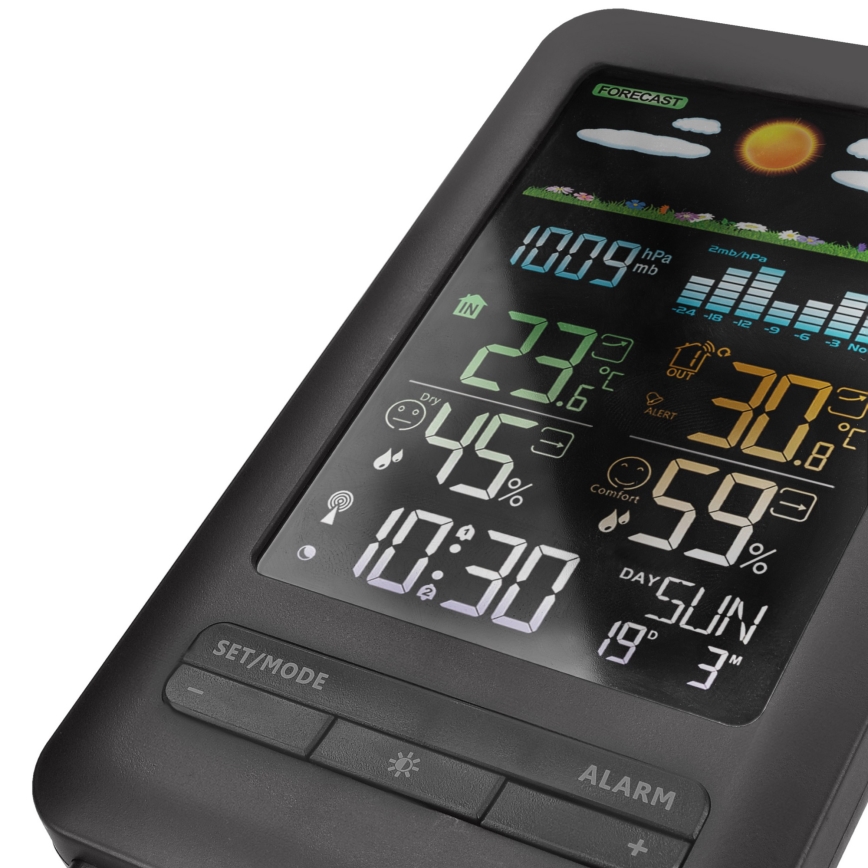 Weerstation met LCD scherm 2xAA zwart