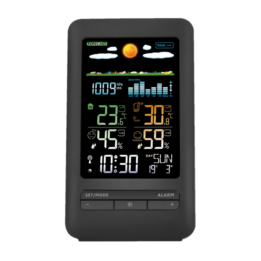 Weerstation met LCD scherm 2xAA zwart