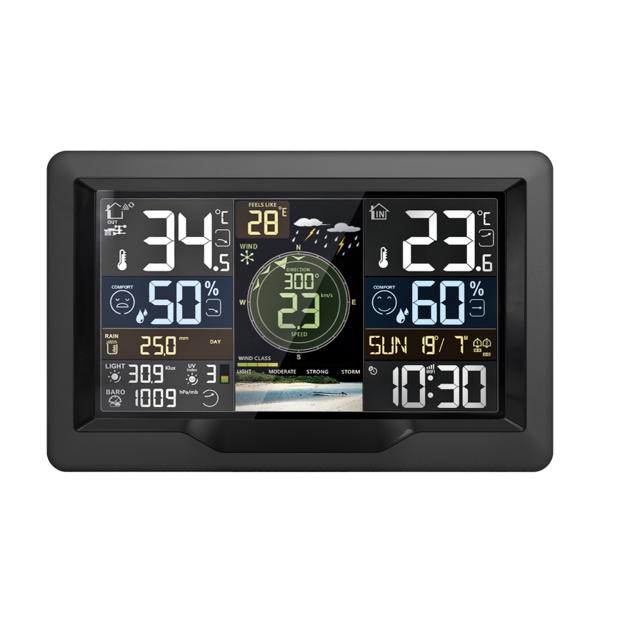 Professioneel weerstation met kleuren LCD-scherm 2xAA Wi-Fi Tuya