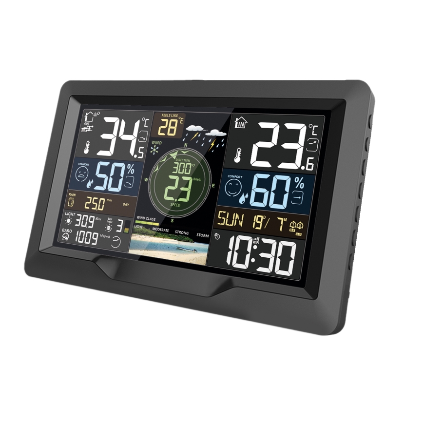 Professioneel weerstation met kleuren LCD-scherm 2xAA Wi-Fi Tuya