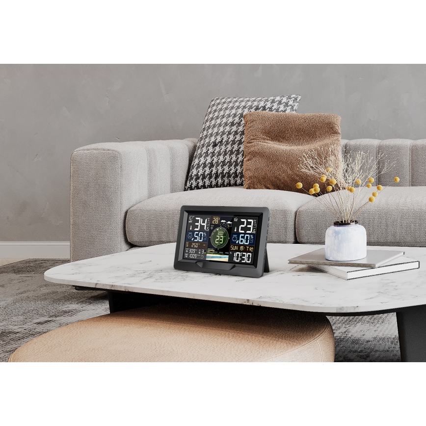 Professioneel weerstation met kleurenscherm LCD 5V/2xAA + 3xAA + 2xAA Wi-Fi Tuya