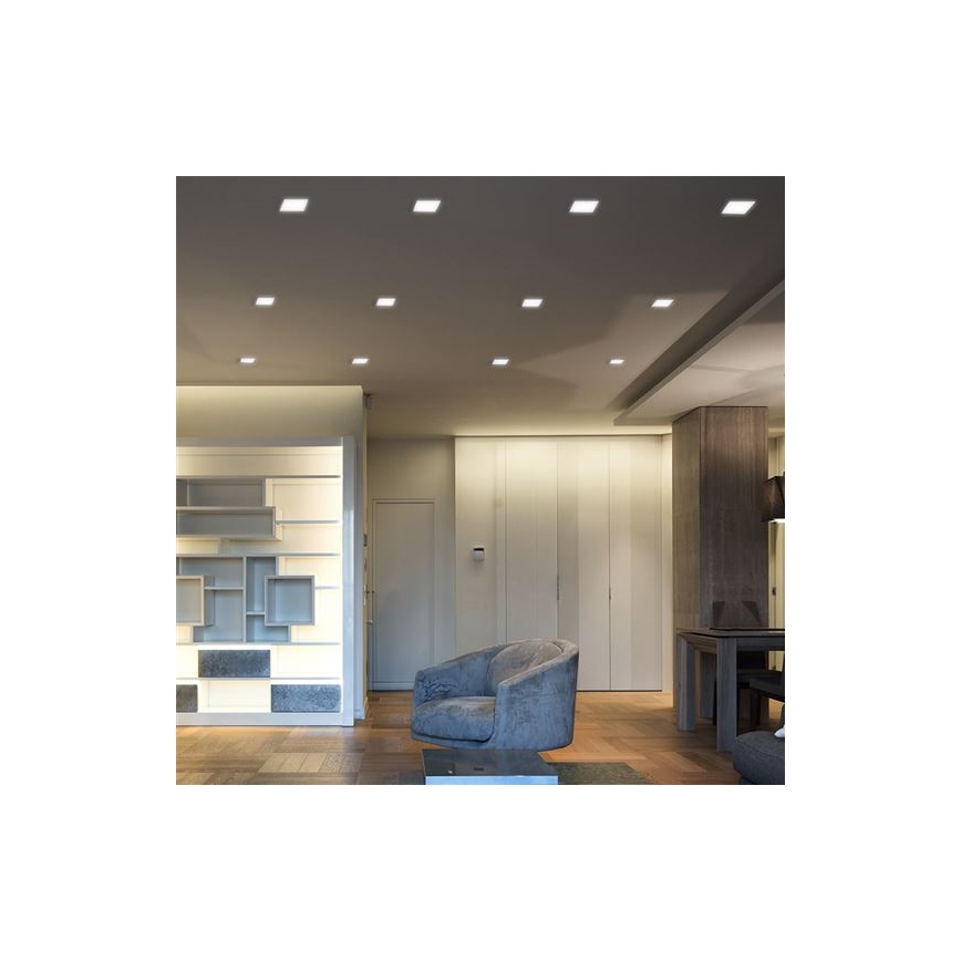 LED inbouwplafondlamp LED/18W/230V 3000/4000/6000K 22,5x22,5 cm wit