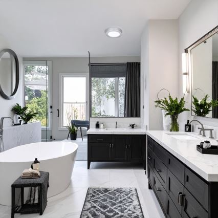 LED opbouw-/inbouwpaneel 2-in-1 LED/12W/230V 3000/4000/6000K Ø17cm IP54 zilver