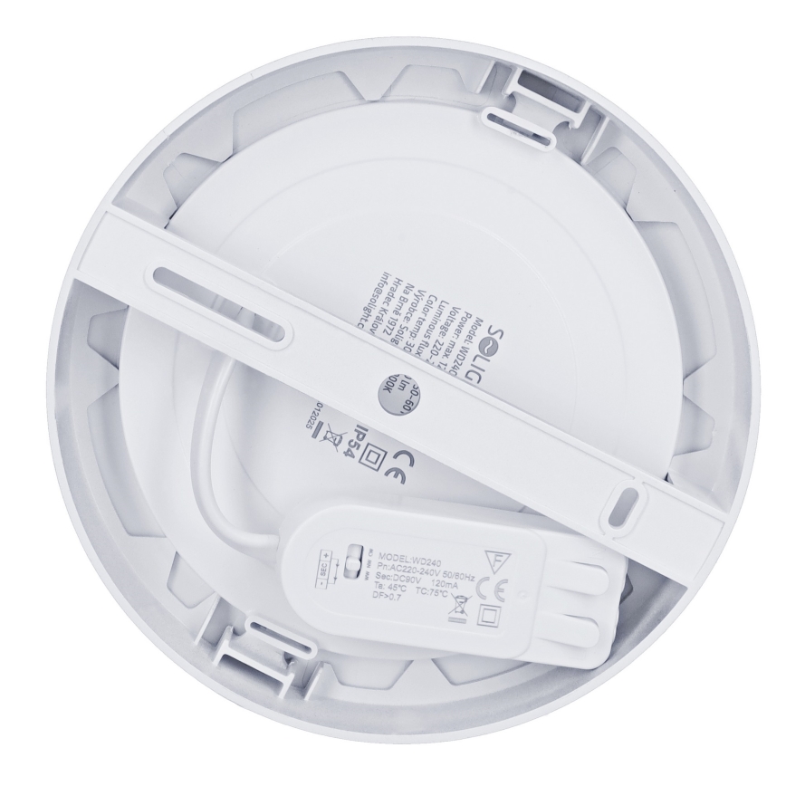 LED opbouw-/inbouwpaneel 2-in-1 LED/12W/230V 3000/4000/6000K Ø17cm IP54 zilver